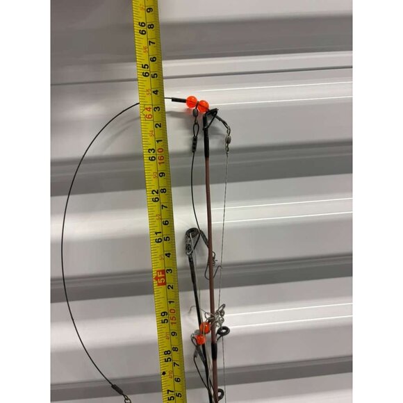 Zebco and Cirrus Set of 2 Fishing Rod Gold and Red Size 64.5" - Picture 2 of 9